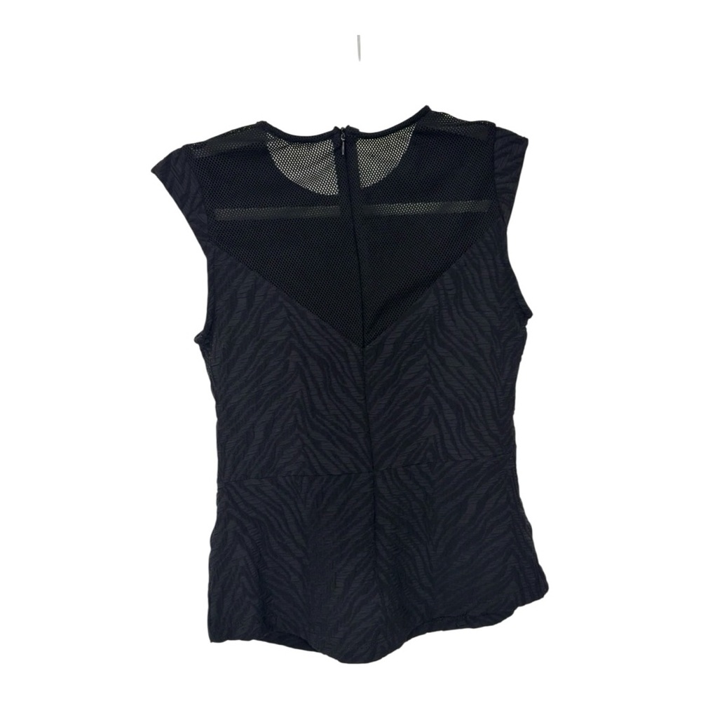 Zara W&B Collection Black Structured Peplum Blouse Dressy Office Style Medium - Picture 2 of 5